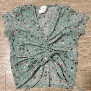 Livi Green Crop top with adjustable string